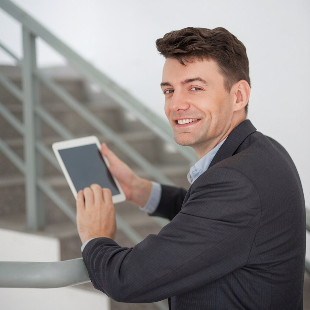 Asesor de seguros revisando oportunidades desde una tablet
